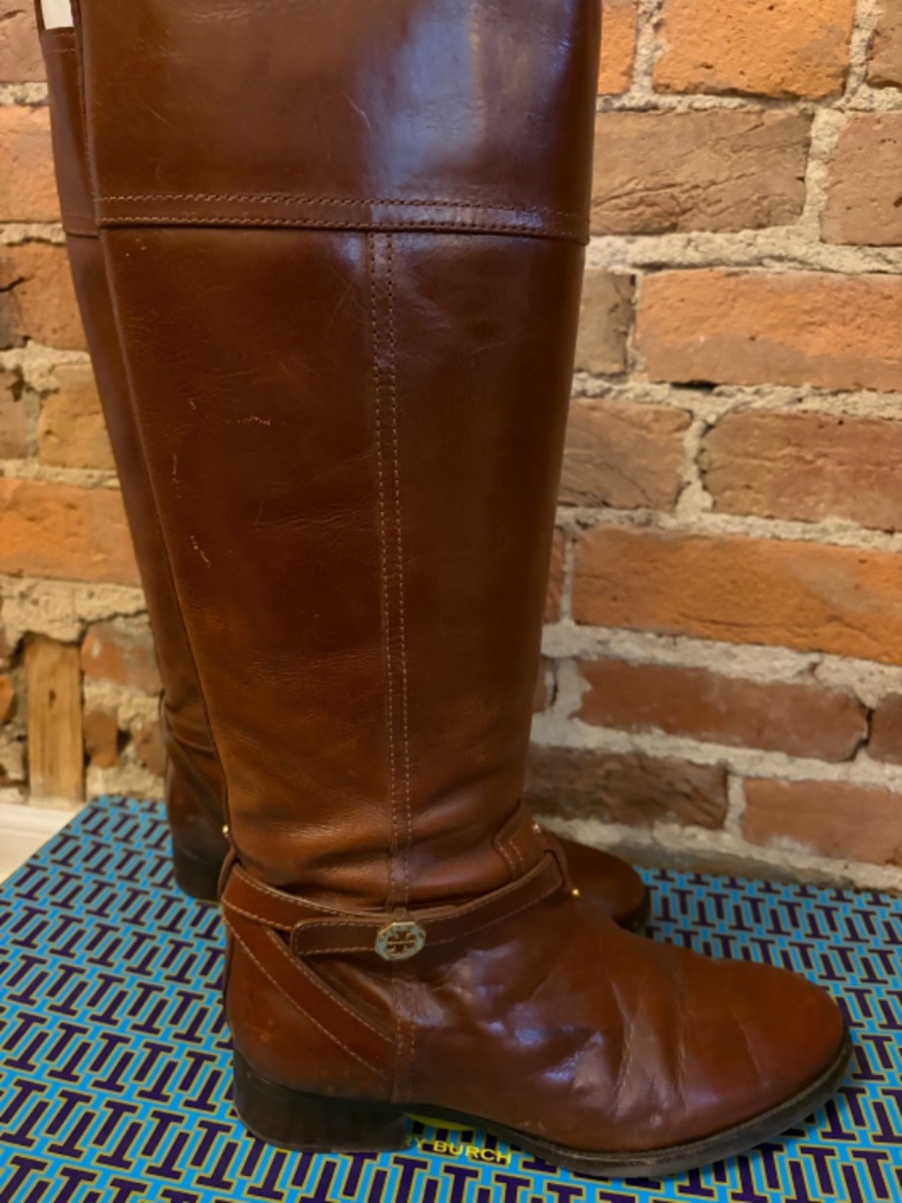 Tory Burch Brita Riding Boots - Sienna - Size 10.5 - Picture 7 of 17